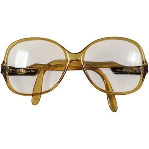 Christian Dior Vintage Glasses FRAMES ONLY Round Oversize Clear Amber 2243 54 16